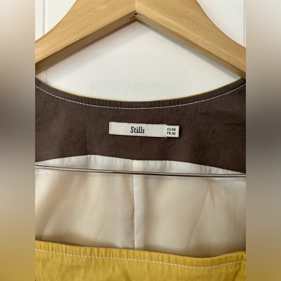 Stills Atelier Butter Yellow Linen Square Neck Dress Size 8 US /  38 EU - Picture 5 of 6